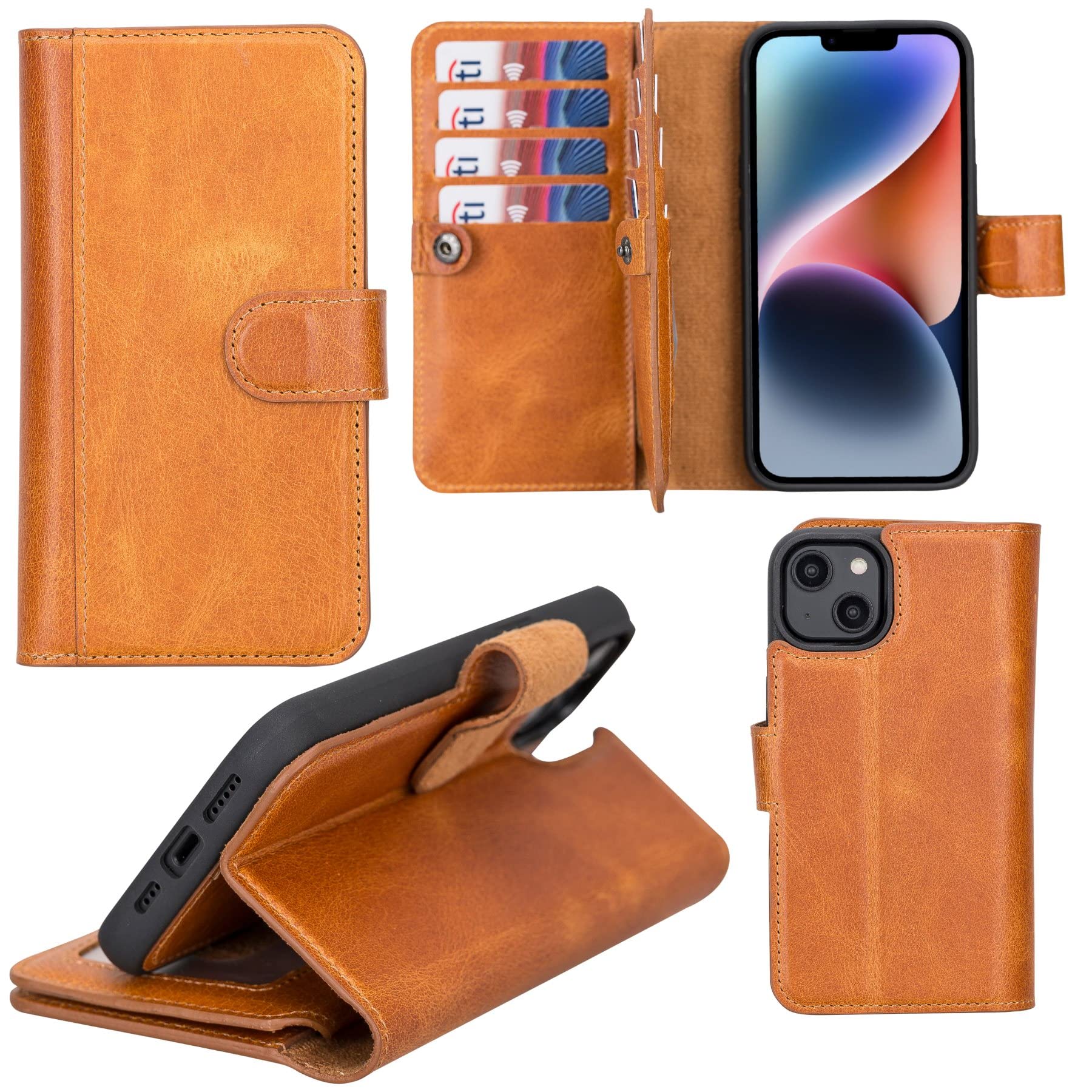 iPhone ケース　(7,8) 天然皮革　ウォレットケース Amazon.co.jp: HARDISTON iPhoneシリーズ用本革ハンドメイドウォレット